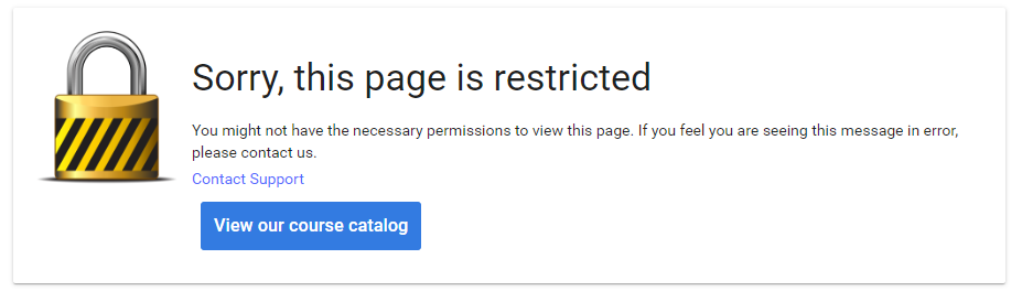 Restricted page